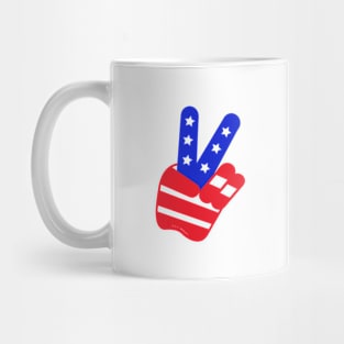 Vote - Vintage Peace Sign "V" (Hand Only) Mug